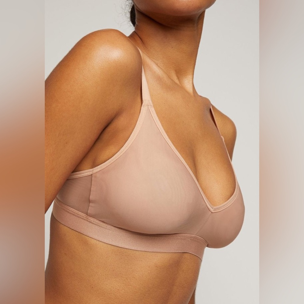 Negative Underwear Silky Non Wire Bra in Buff size 2 Seamless Tan Bralette